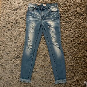 Distressed Light Blue Jeans